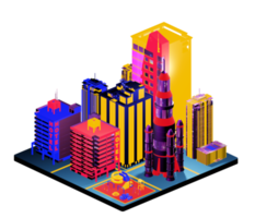 Isometric building arrangement png