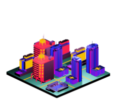 Isometric building arrangement png