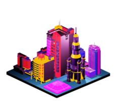 Isometric building arrangement png