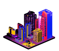 Isometric building in retro style png