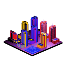 Retro isometric building png