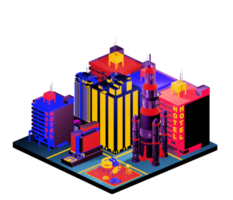 Isometric building in retro style png