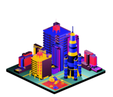 Isometric building arrangement png