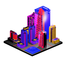 Retro isometric building png