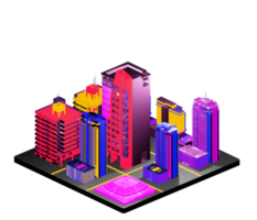 Isometric building in retro style png