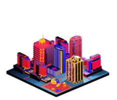 Isometric building in retro style png