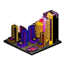 Retro isometric building png