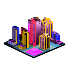 Isometric building arrangement png