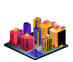 Isometric building in retro style png