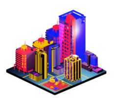 Isometric building arrangement png