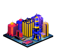 Isometric building arrangement png