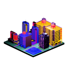 Retro isometric building png