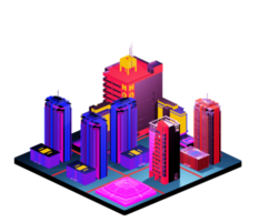 Isometric building in retro style png