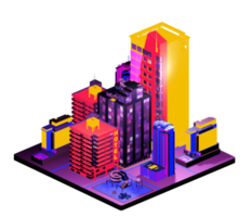 Isometric building arrangement png