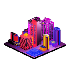 Isometric building in retro style png