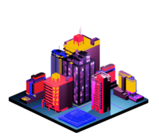 Isometric building in retro style png