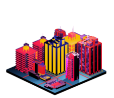 Isometric building in retro style png