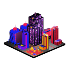 Isometric building arrangement png