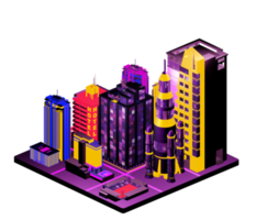 Isometric building in retro style png