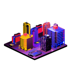 Retro isometric building png