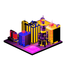 Retro isometric building png