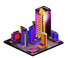 Retro isometric building png