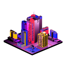 Retro isometric building png