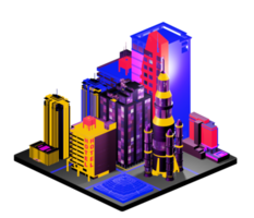 Isometric building arrangement png