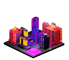 Retro isometric building png