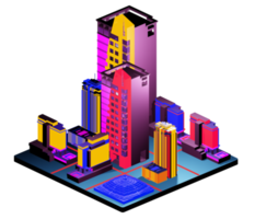 Isometric building arrangement png