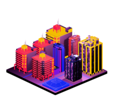 Isometric building in retro style png
