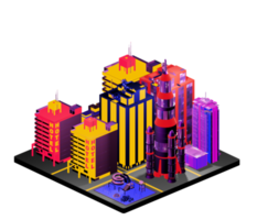 Isometric building in retro style png
