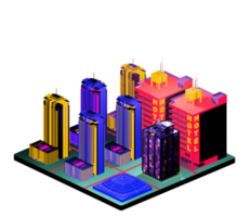 Isometric building arrangement png