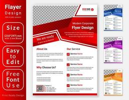 Creative modern business Flyer template design. A4 corporate leaflet design with four color variation. vector