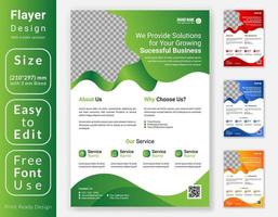 Creative modern business Flyer template design. A4 corporate leaflet design with four color variation. vector