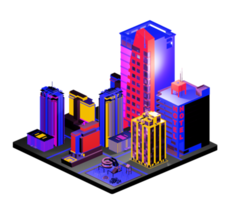 Retro isometric building png