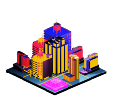 Isometric building arrangement png