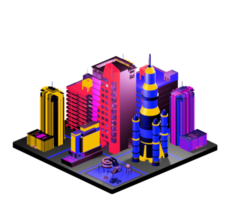 Isometric building in retro style png