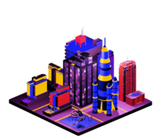 Isometric building in retro style png