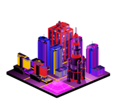 Isometric building arrangement png