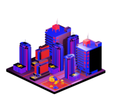 Isometric building arrangement png