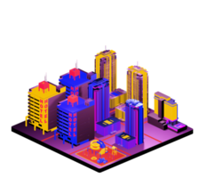 Isometric building arrangement png