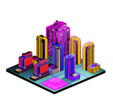 Retro isometric building png