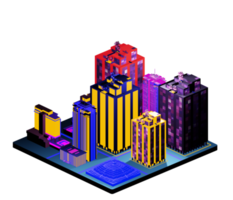 Retro isometric building png