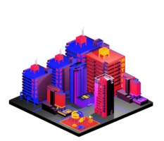 Isometric building in retro style png