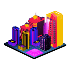 Isometric building arrangement png