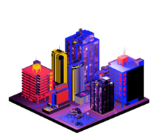 Retro isometric building png