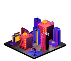 Isometric building arrangement png