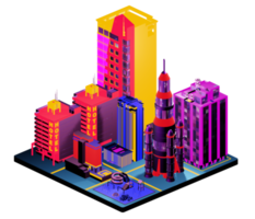 Isometric building arrangement png