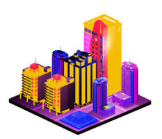 Isometric building arrangement png